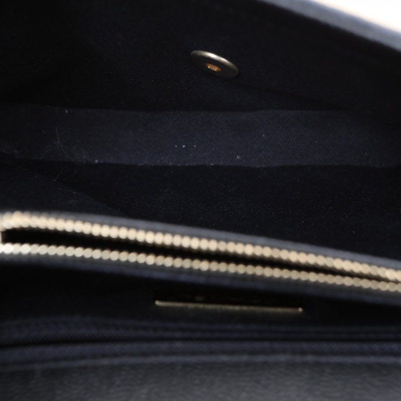 CHANEL 19SS手柄郵差包25黑色荔枝牛皮27開金扣皮手柄肩背包-3