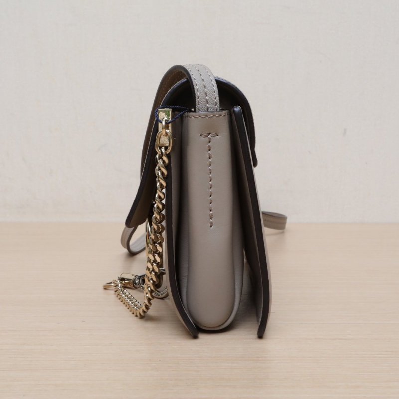 CHLOE FAYE小號灰色牛皮/麂皮肩背包-4