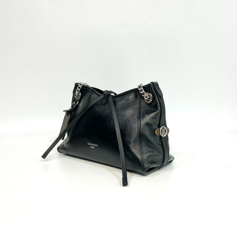 LV黑色羊皮銀鏈CarryAll Vibe BB肩側背包M12888-2