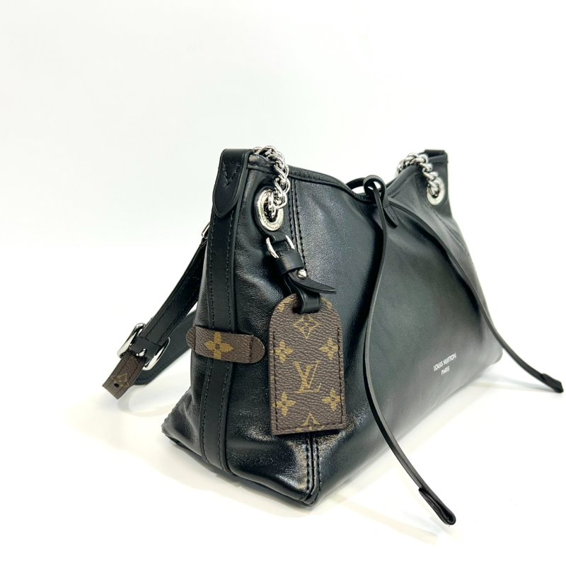 LV黑色羊皮銀鏈CarryAll Vibe BB肩側背包M12888-4