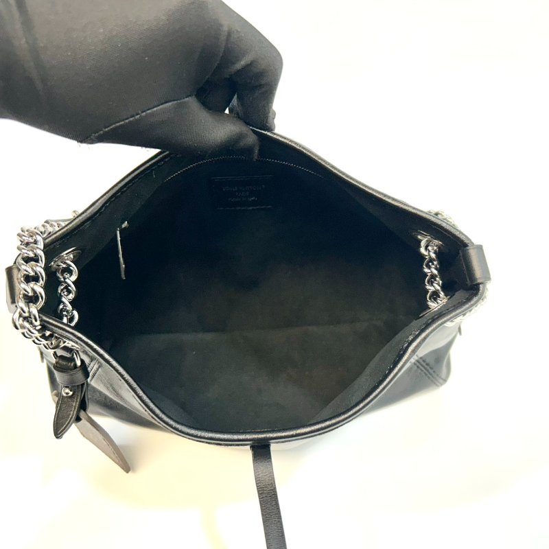 LV黑色羊皮銀鏈CarryAll Vibe BB肩側背包M12888-7