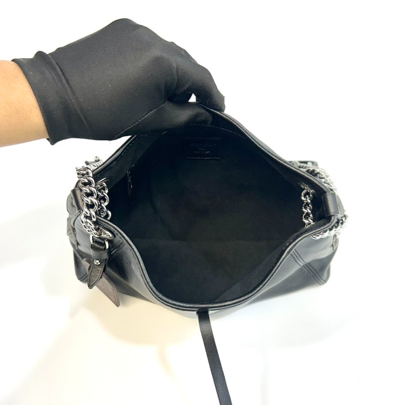 LV黑色羊皮銀鏈CarryAll Vibe BB肩側背包M12888-8