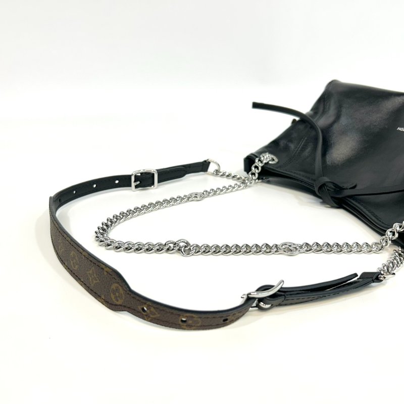 LV黑色羊皮銀鏈CarryAll Vibe BB肩側背包M12888-10