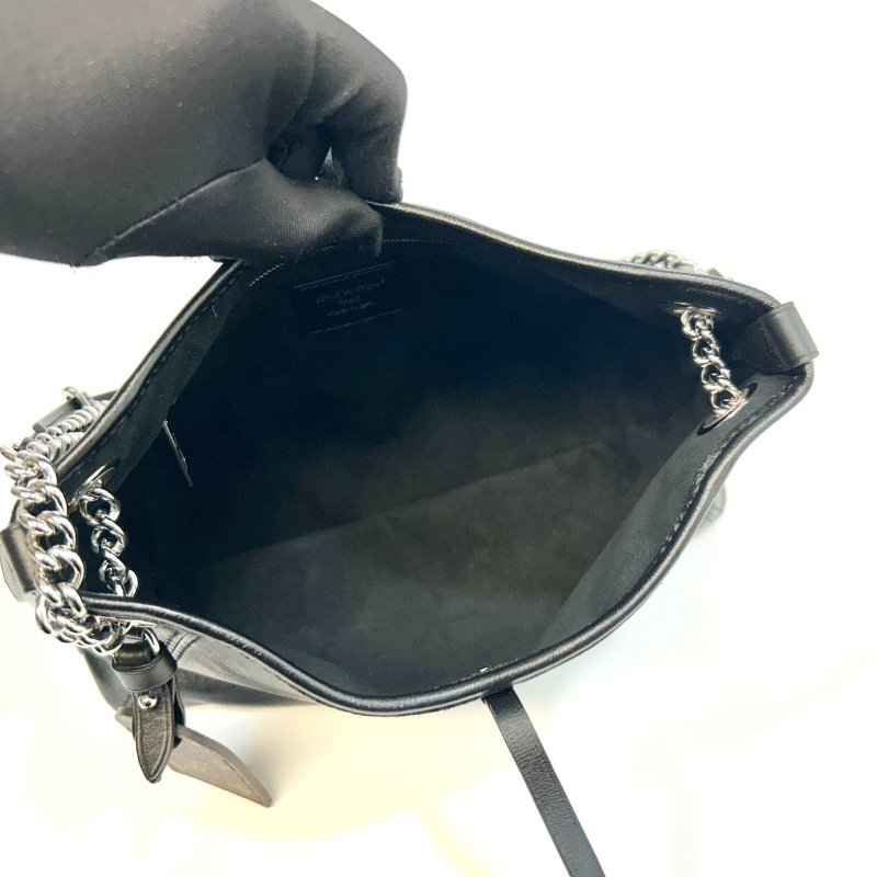 LV黑色羊皮銀鏈CarryAll Vibe BB肩側背包M12888-12