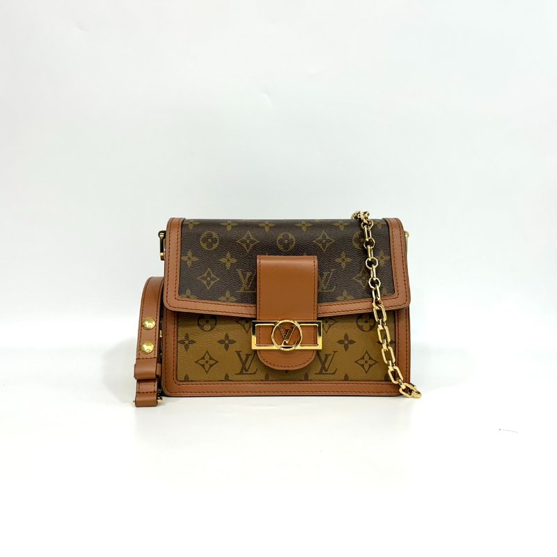 LV原花雙色金釦Dauphine達芙妮MM M45958-0