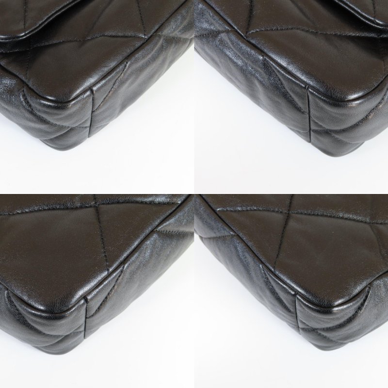 【巴黎站二手名牌專賣店】＊現貨＊CHANEL 香奈兒 真品＊黑色菱格紋羊皮19系列金釦26手提斜背包-4