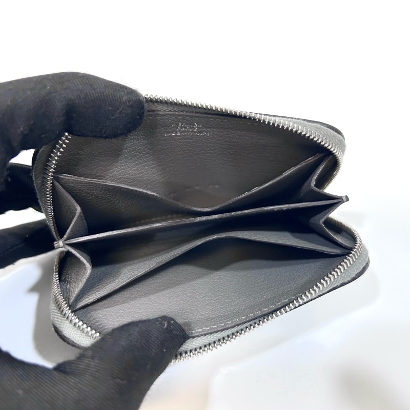 HERMES OL積雨雲灰Evercolor牛皮Zipengo Chaine d Ancre卡包-11