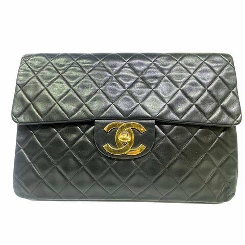 【美收精品】CHANEL黑色羊皮古董肩背包 4-487