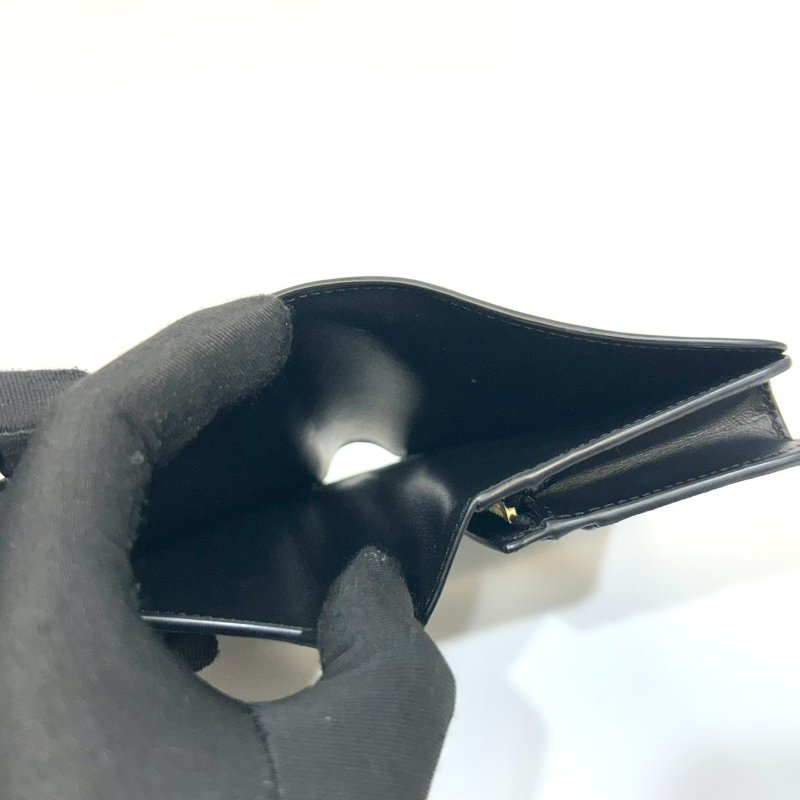 CELINE黑金牛皮TRIOMPHE下蓋短夾10K623DPV-13