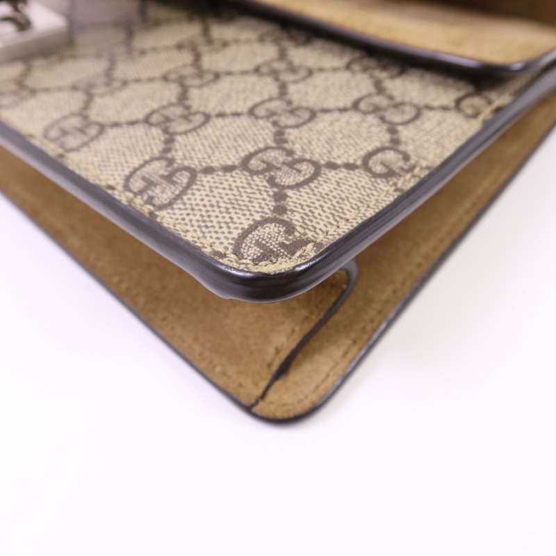 GUCCI 塗層帆布Dionysus Shoulder Bag銀扣鏈帶肩背袋-14