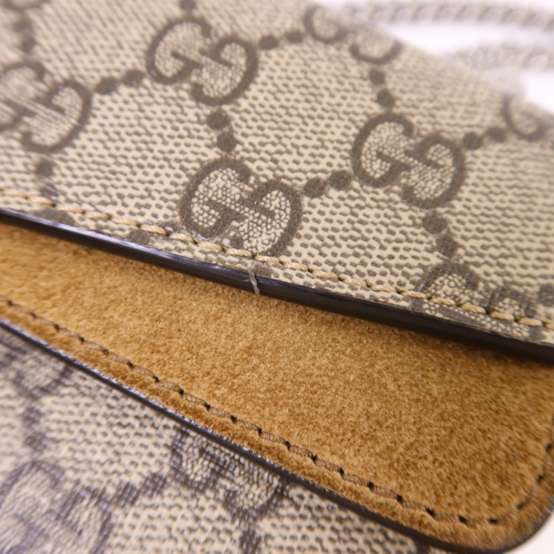 GUCCI 塗層帆布Dionysus Shoulder Bag銀扣鏈帶肩背袋-19