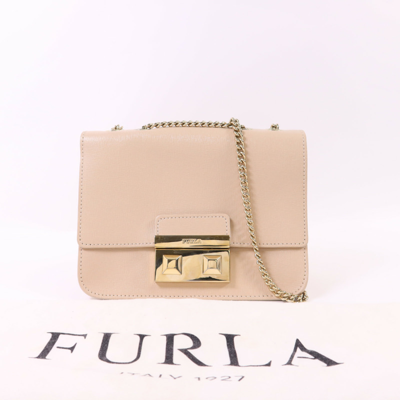 Furla 皮革Chain Shoulder Bag金扣鏈帶肩背袋-9
