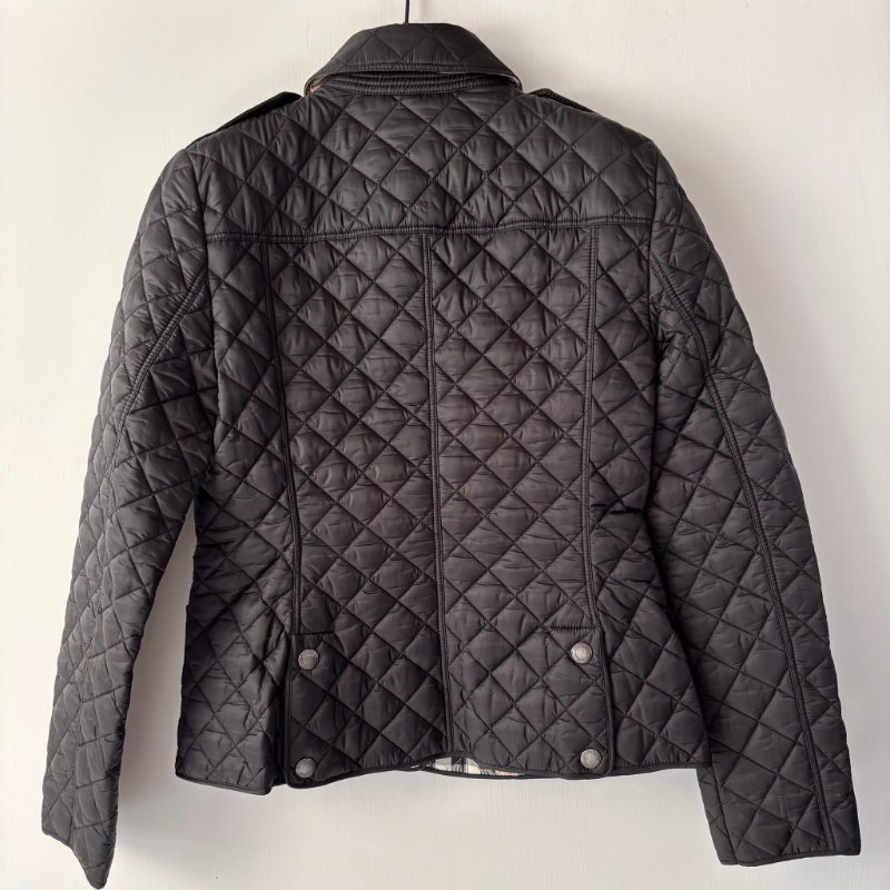 ::BURBERRY:: 黑色絎縫經典格紋外套S號-1