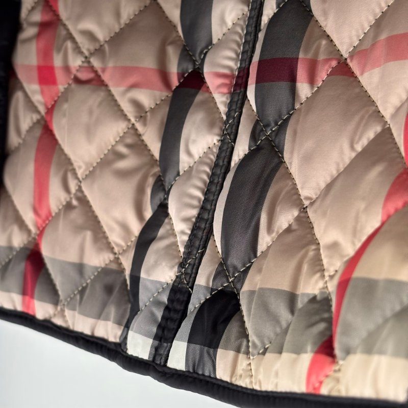 ::BURBERRY:: 黑色絎縫經典格紋外套S號-16