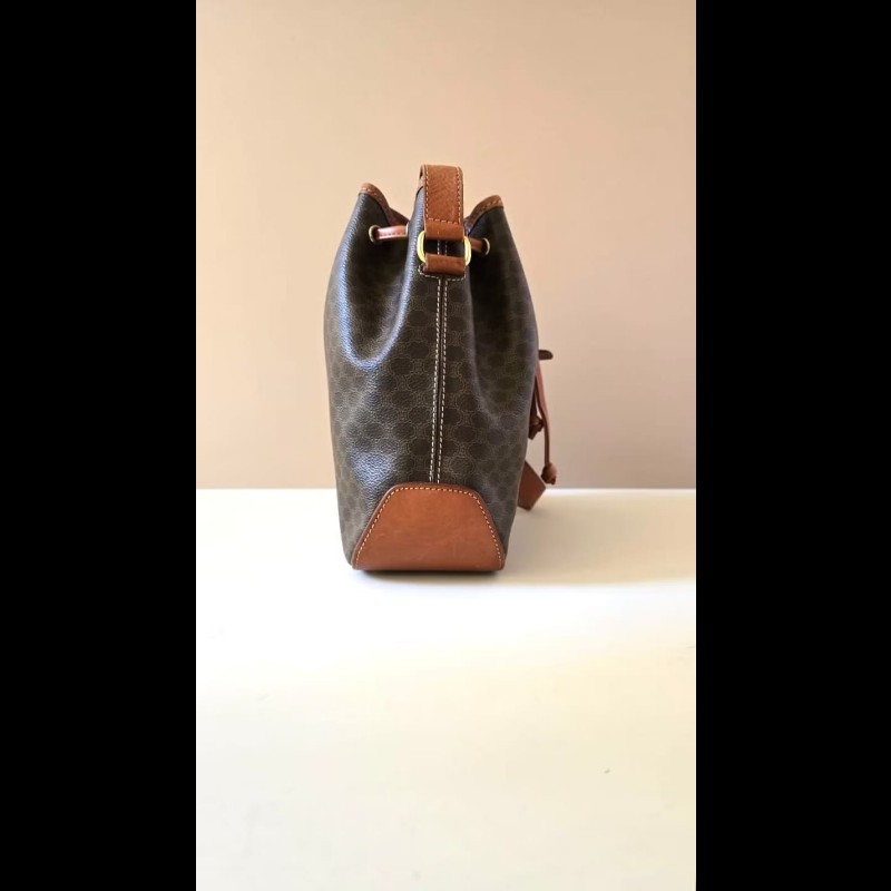 【LA LUNE】絕版古董包 Celine老花中古水桶包 單肩包 皮革包 斜背復古二手-2