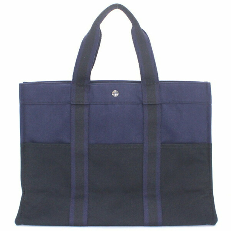 愛馬仕 Foule Tote GM 單肩包，黑色和海軍藍配色，男女通用，HERMES T4861-2