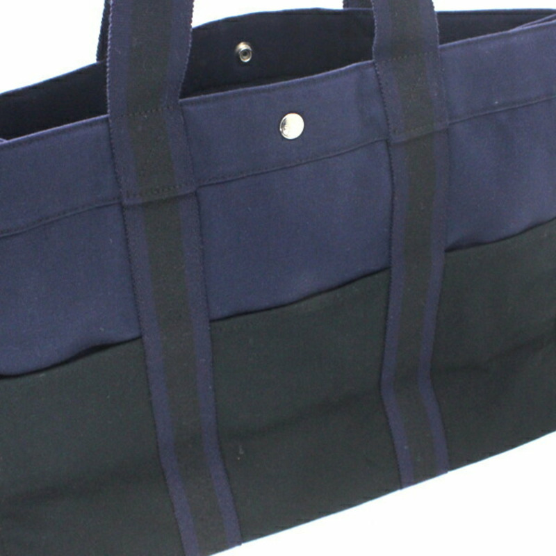 愛馬仕 Foule Tote GM 單肩包，黑色和海軍藍配色，男女通用，HERMES T4861-8