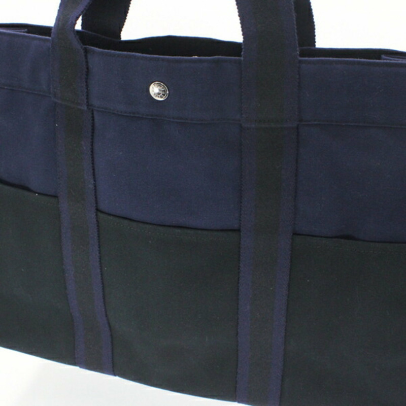 愛馬仕 Foule Tote GM 單肩包，黑色和海軍藍配色，男女通用，HERMES T4861-9