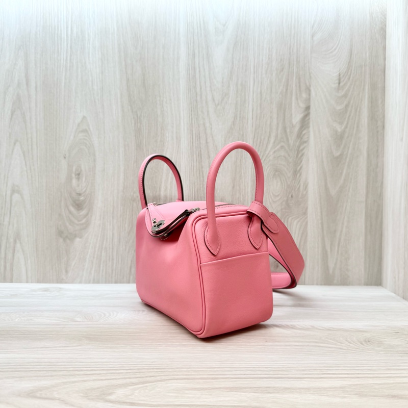 HERMES 8W唇膏粉銀釦Swift牛皮mini lindy-2