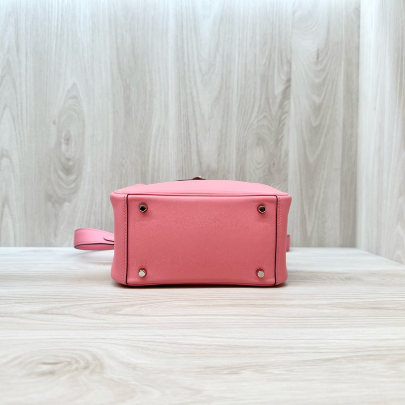 HERMES 8W唇膏粉銀釦Swift牛皮mini lindy-6