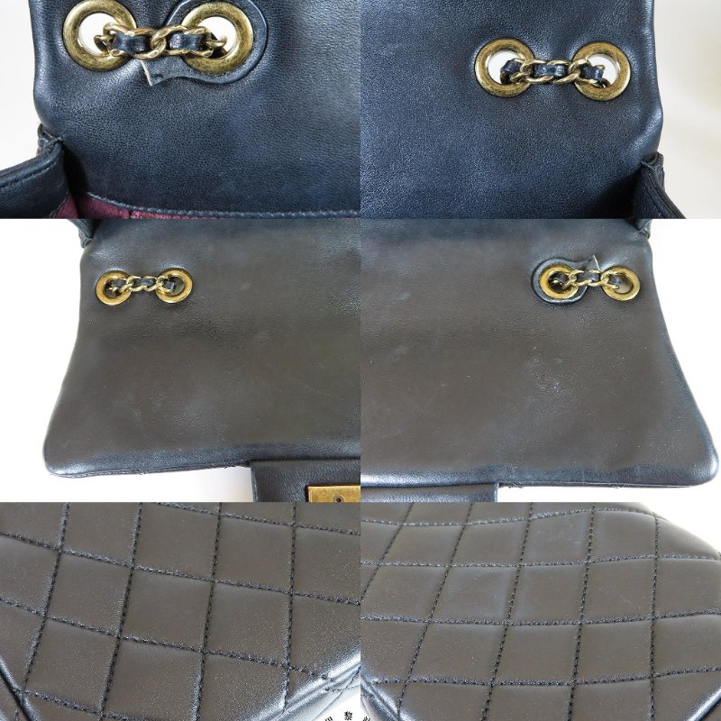 【巴黎站二手名牌專賣店】＊現貨＊CHANEL 香奈兒 真品＊黑色菱格紋羊皮金色雙C 20CM鏈包-6