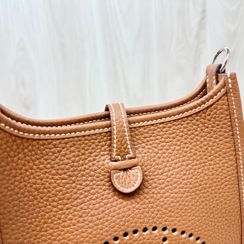 HERMES 37金棕銀扣T/C Mini Evelyne-8