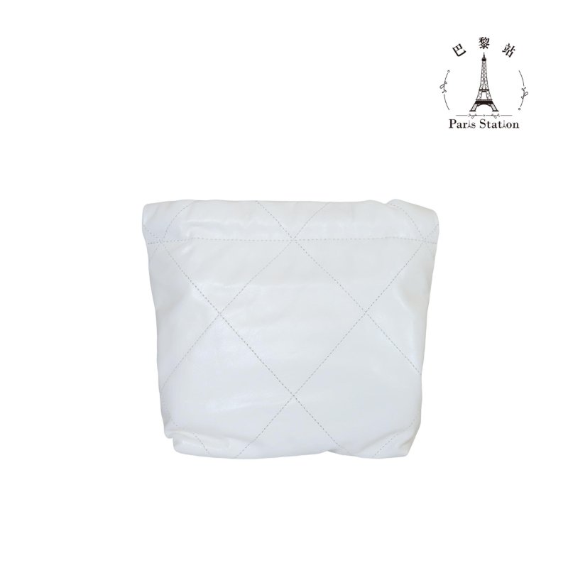 【巴黎站二手名牌專賣店】*現貨*CHANEL香奈兒真品*奶白色小牛皮MINI 22BAG金鏈兩用斜背包-1