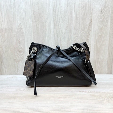 LV黑銀羊皮CarryAll Vibe BB肩側背包M12888