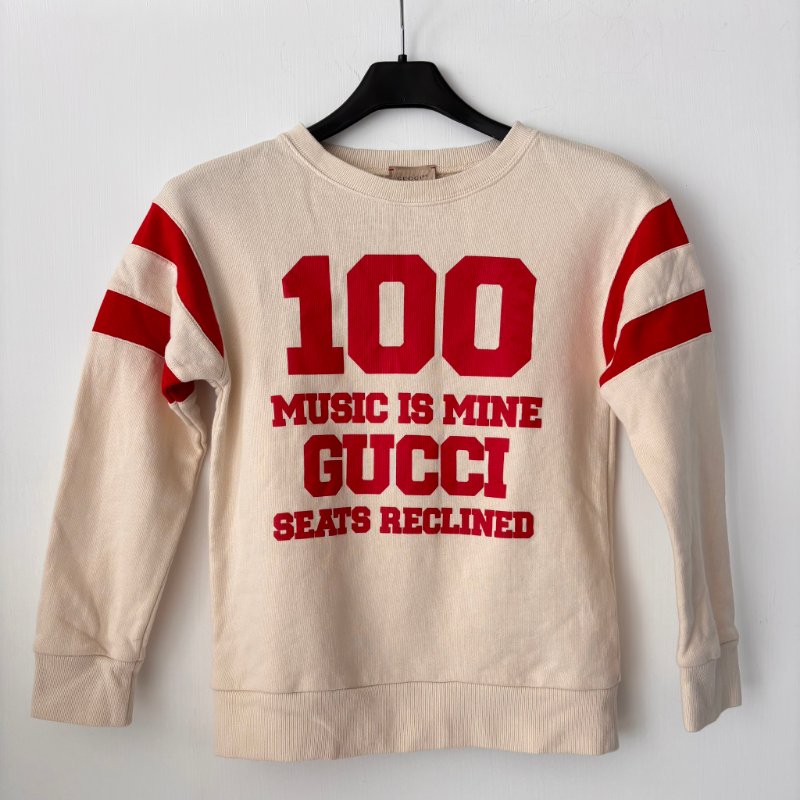 ::GUCCI:: 紅色字母LOGO 長袖棉T 童裝8號-0