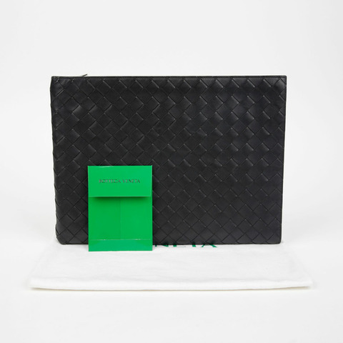 BOTTEGA VENETA Intrecciato 編織半拉鍊手拿包 607479