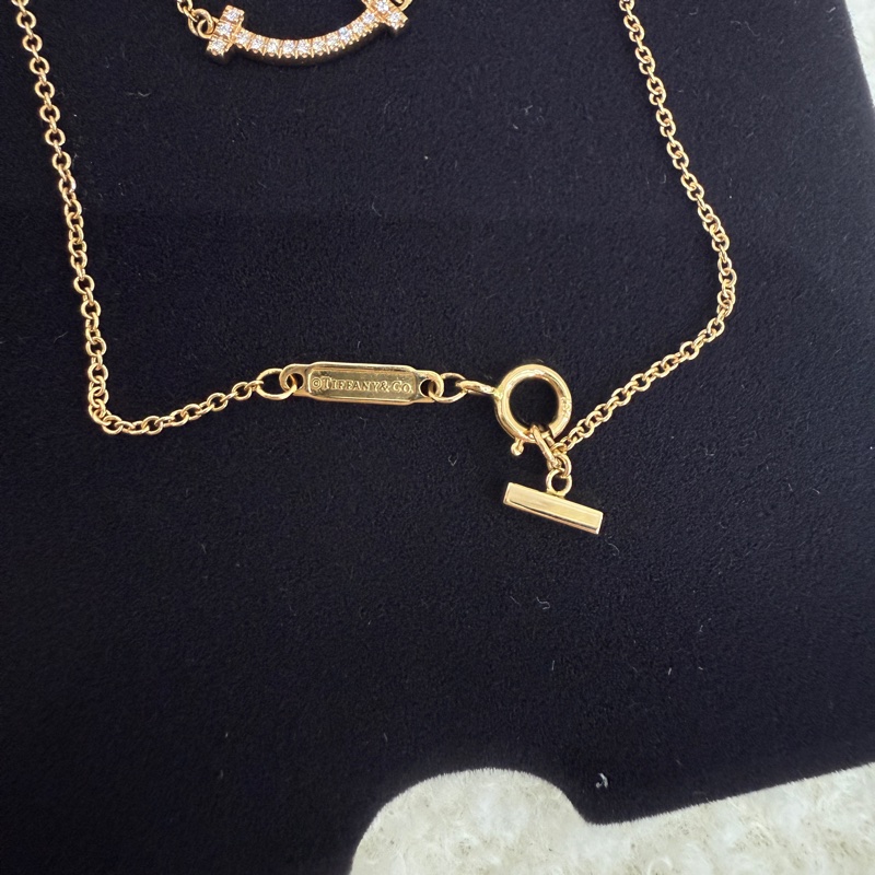全新Tiffany微笑mini滿鑽項鏈玫瑰金-9