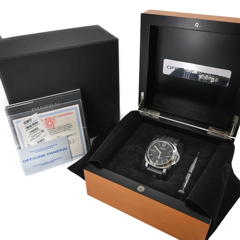 沛納海 Luminor Marina 自動腕錶，黑色錶盤，PAM00164-1