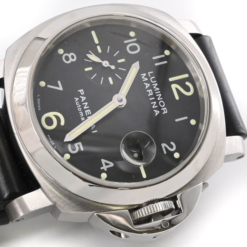 沛納海 Luminor Marina 自動腕錶，黑色錶盤，PAM00164-6