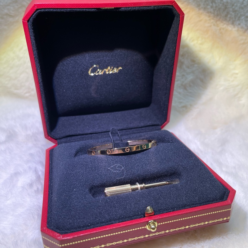 cartier 卡地亞Love 系列版手鈪 玫瑰金色XB757-14