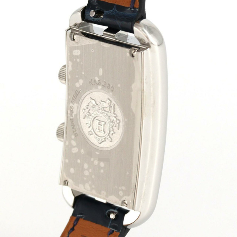 愛馬仕 Nantucket 雙時區 D 4P NA3.230 不鏽鋼石英錶-5