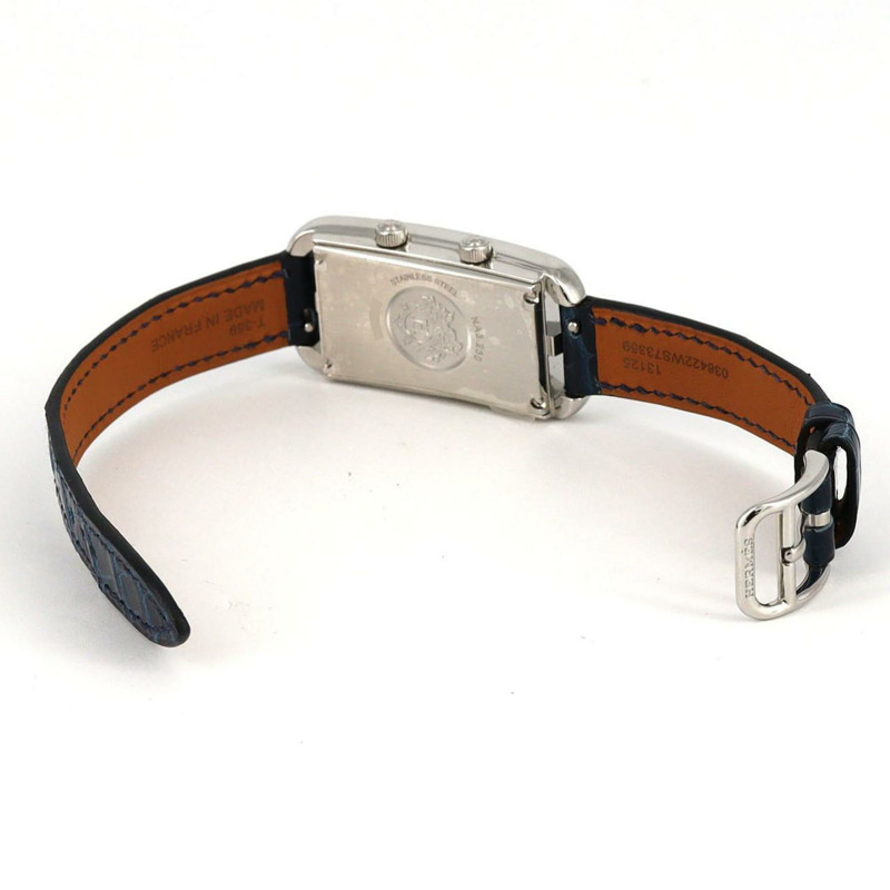 愛馬仕 Nantucket 雙時區 D 4P NA3.230 不鏽鋼石英錶-6