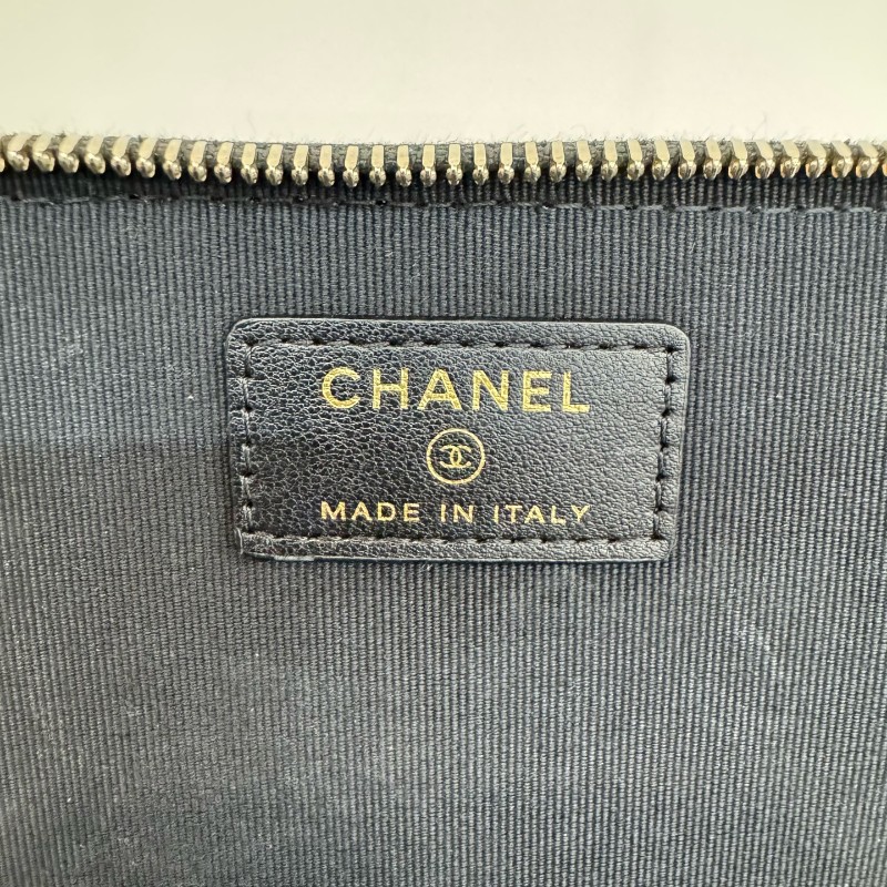 Chanel/香奈兒98新羊皮金扣化妝盒手提斜挎包31開-6