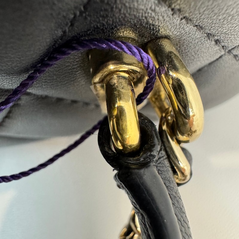 Chanel/香奈兒98新羊皮金扣化妝盒手提斜挎包31開-13