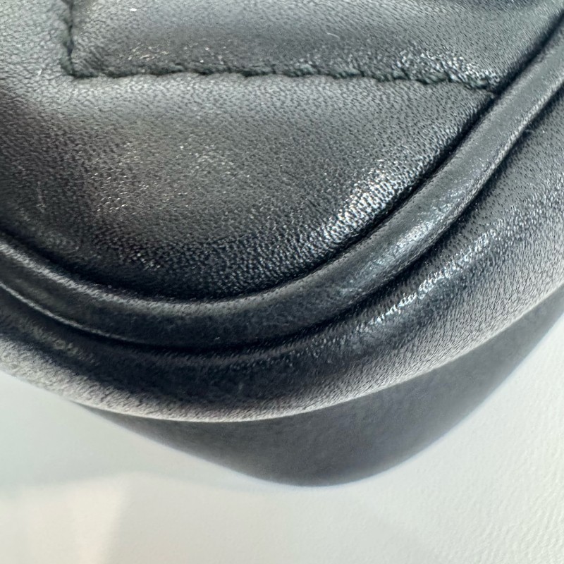 Gucci/古馳黑金馬蒙mini單肩斜挎包有龍蝦扣16.5cm。-11