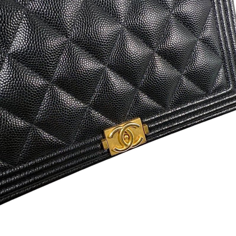 [ 2458］香奈兒 Chanel Leboy  黑金(荔枝皮) 小號-5