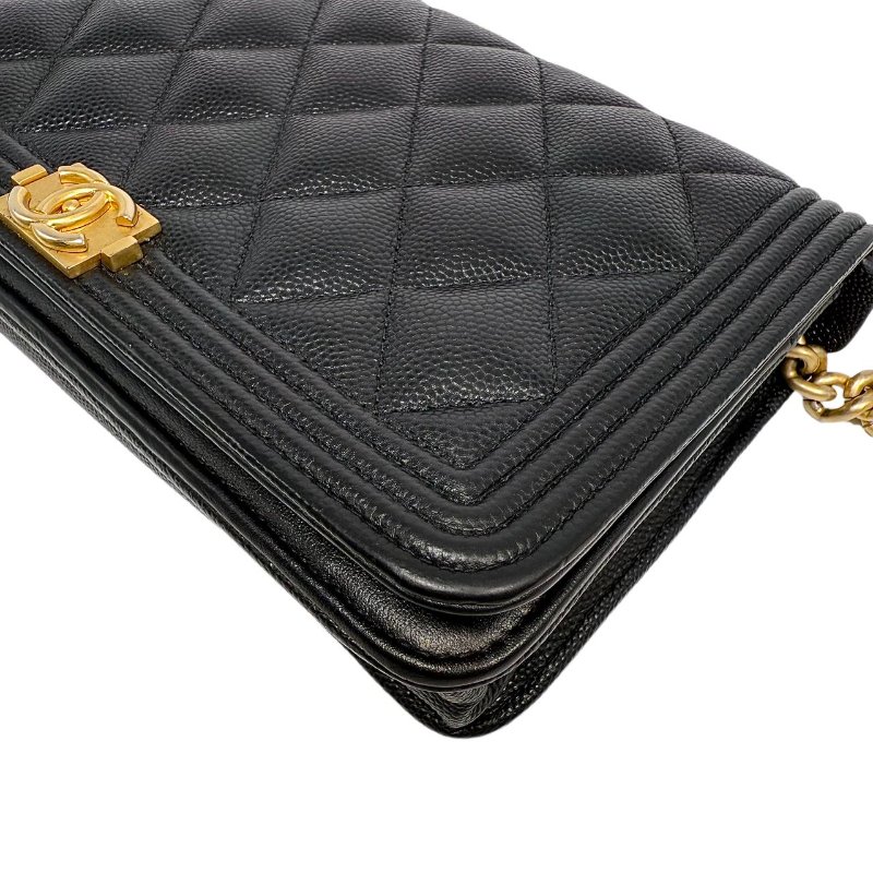 [ 2458］香奈兒 Chanel Leboy  黑金(荔枝皮) 小號-7