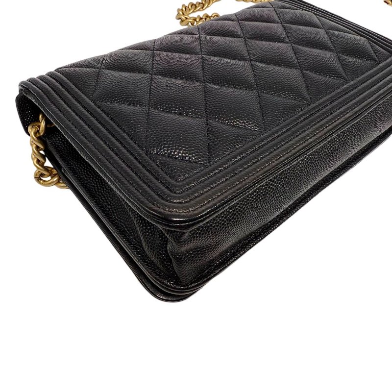 [ 2458］香奈兒 Chanel Leboy  黑金(荔枝皮) 小號-8