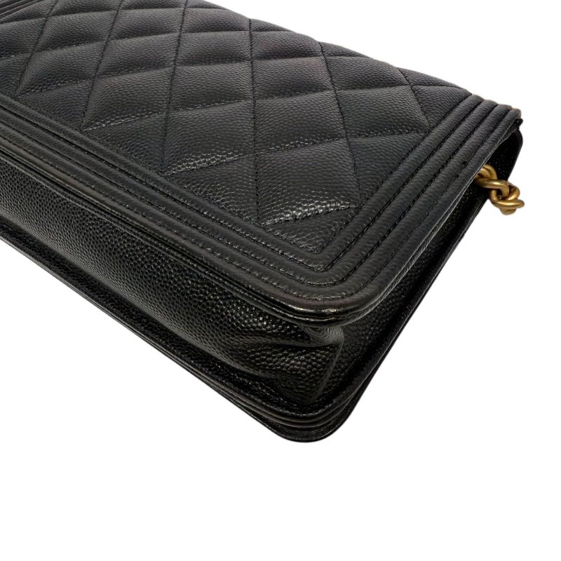 [ 2458］香奈兒 Chanel Leboy  黑金(荔枝皮) 小號-9