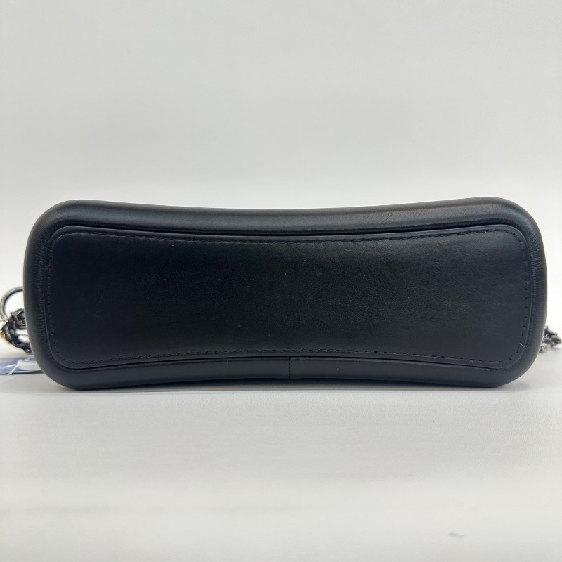 Chanel/香奈兒黑色牛皮中號流浪鏈條單肩斜挎包-4