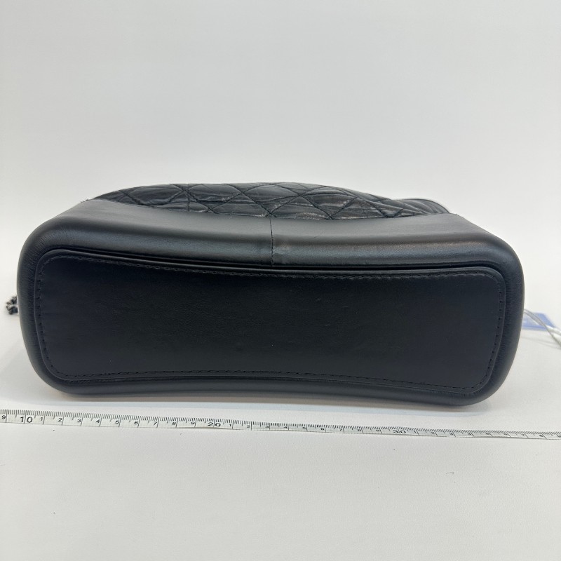 Chanel/香奈兒黑色牛皮中號流浪鏈條單肩斜挎包-13