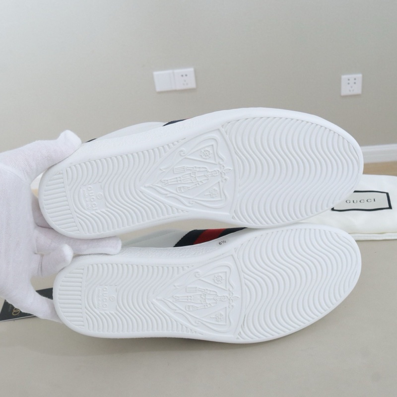 99新Gucci Ace 男士小白鞋,6.5/40.5碼原價7200配件防塵袋-6