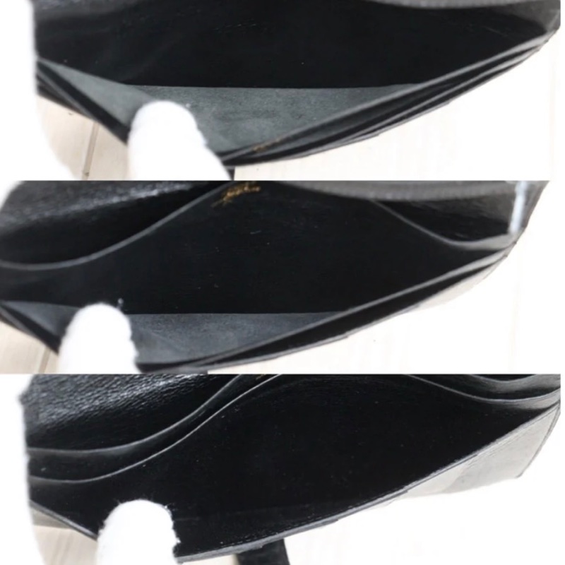 「JL精品代購」9新 Hermes 愛馬仕 鱷魚bearn 黑金長夾-14