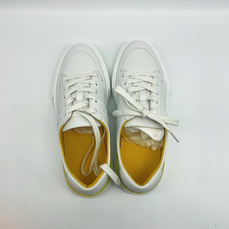 Hermes愛馬仕 新款Deep浮雕H小白鞋 37.5碼-3