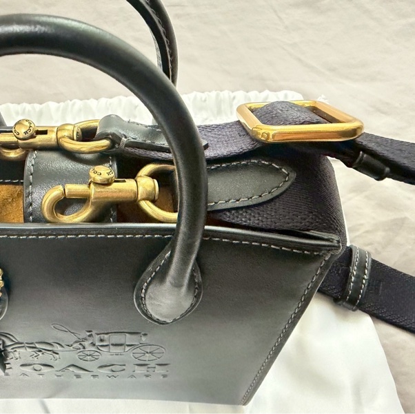 COACH ACE 17 全皮素面馬車印花托特包-9