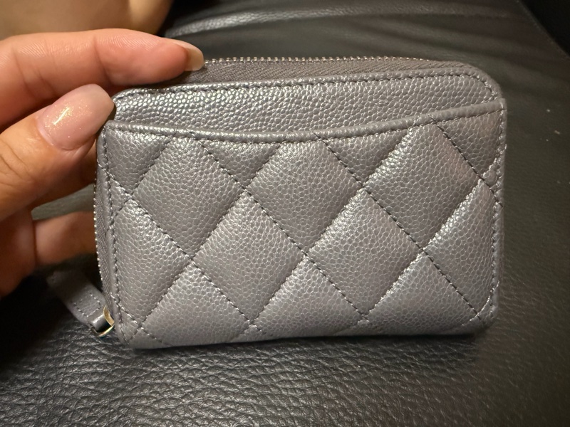 Chanel 拉鍊錢包-大象灰-2